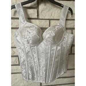 Kimring Women's Gothic Jacquard Shoulder Straps Tank Overbust Corset Bustiers L